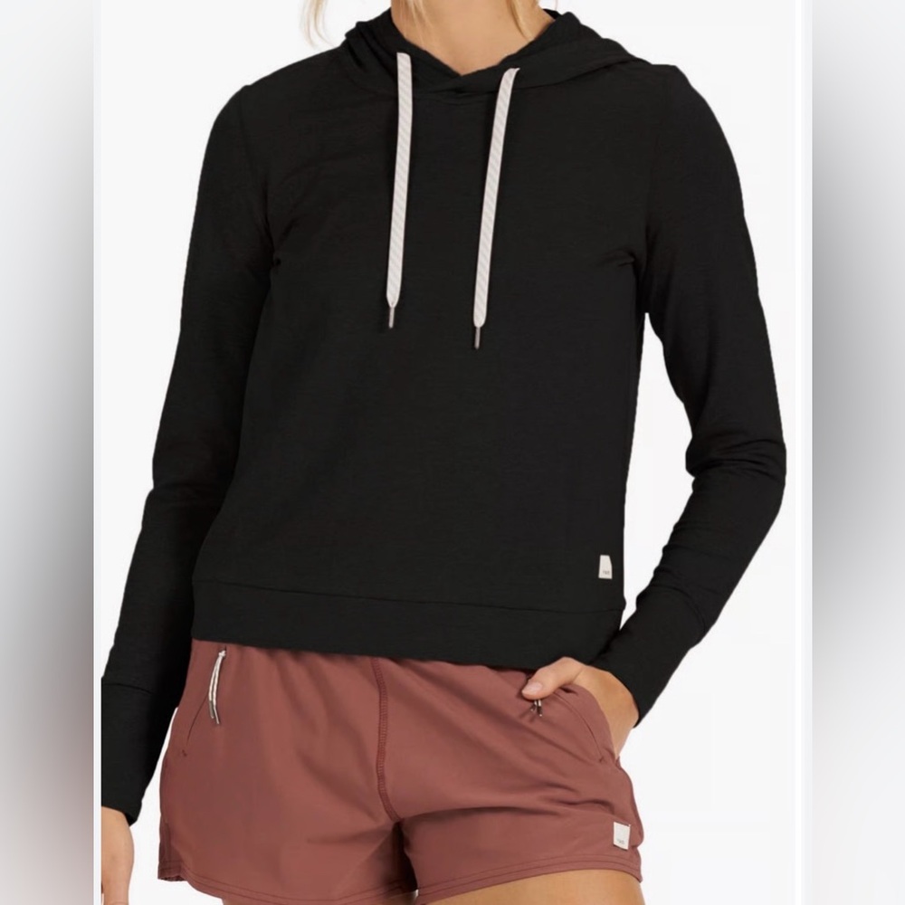 Vuori Black Hoodie with White Drawstrings EUC